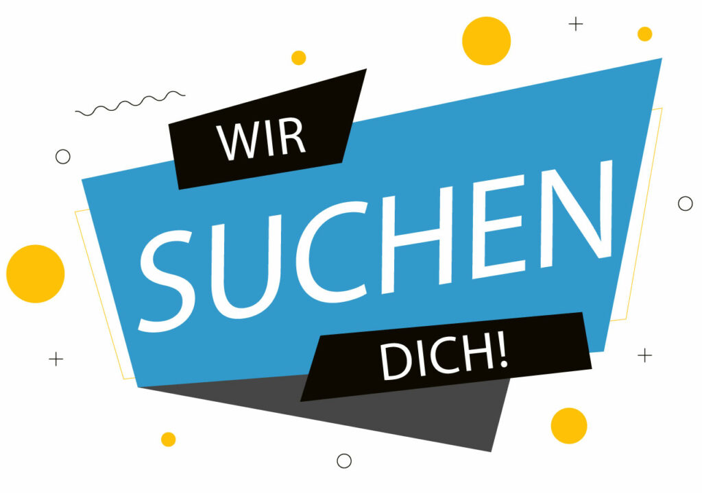 Text auf Bild Wir suchen dich